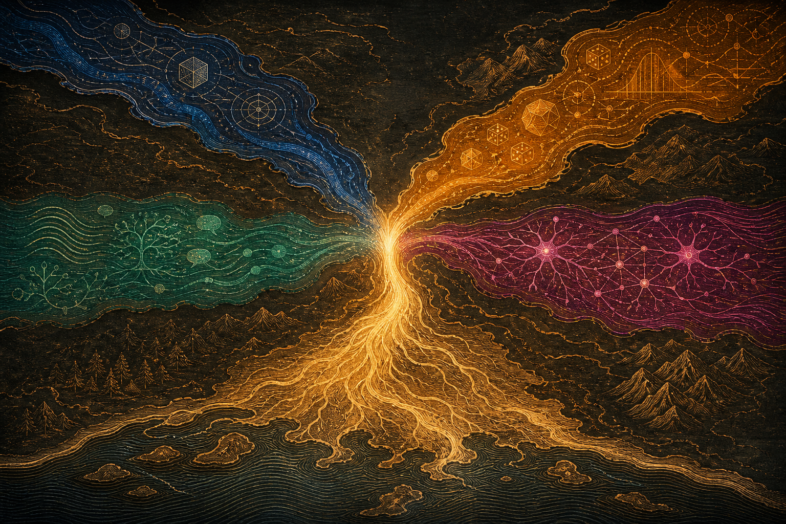 Quatro rios intelectuais convergindo